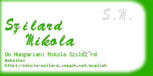 szilard mikola business card